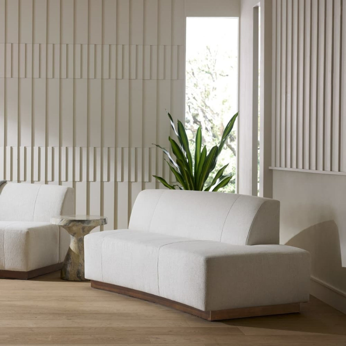 Islander Left Sofa Vanilla Performance Bouclé
