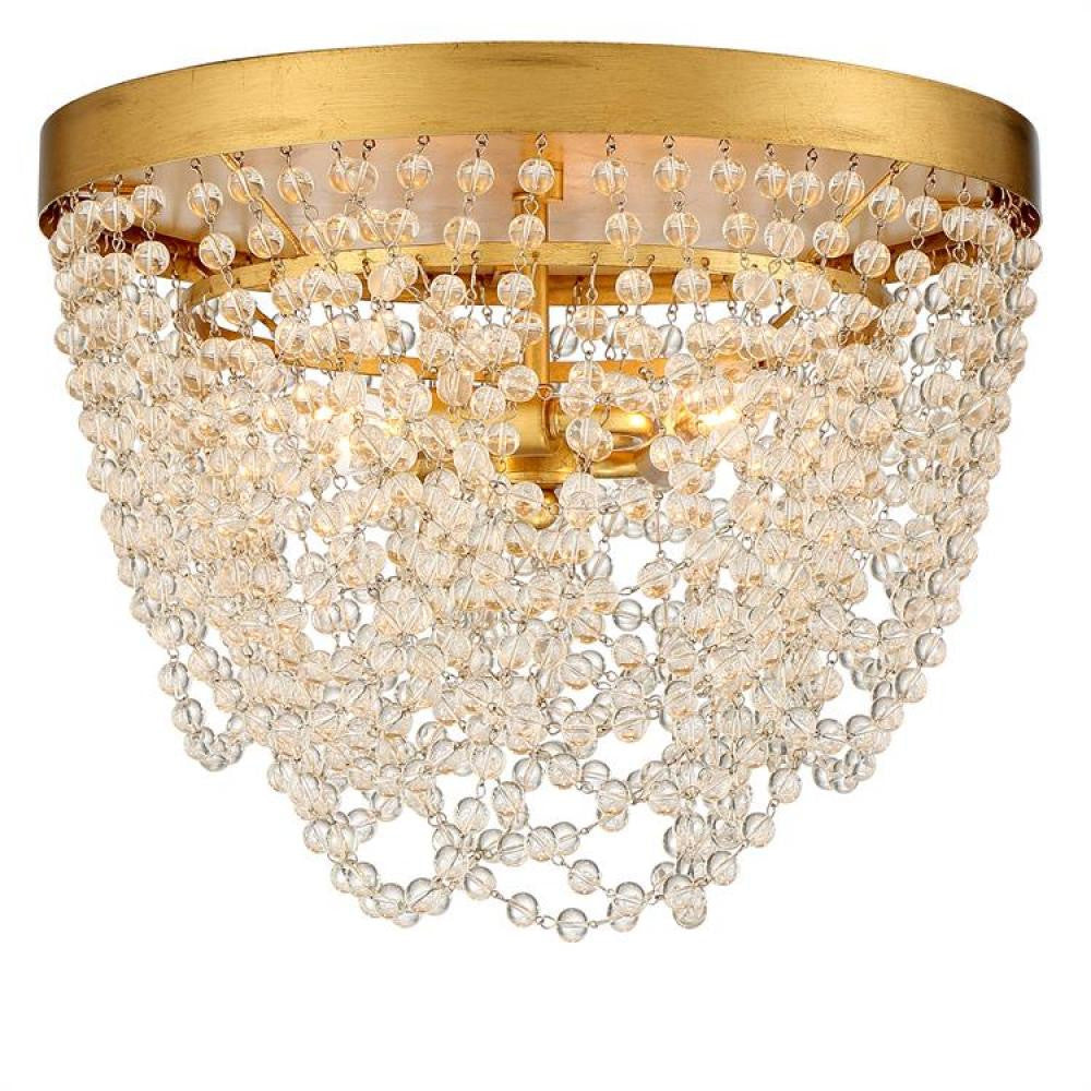 Crystorama Fiona Flush Mount Antique Gold