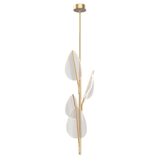 Alora Lighting Flora 4 Head LED Pendant Natural Brass