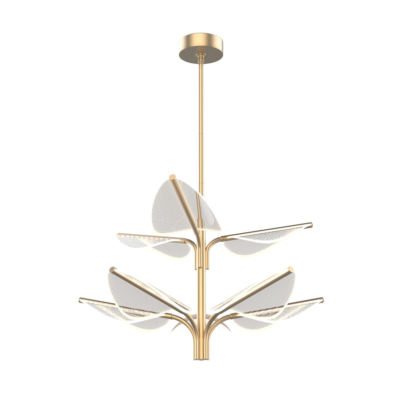 Alora Lighting Flora 8 Head LED Pendant Natural Brass