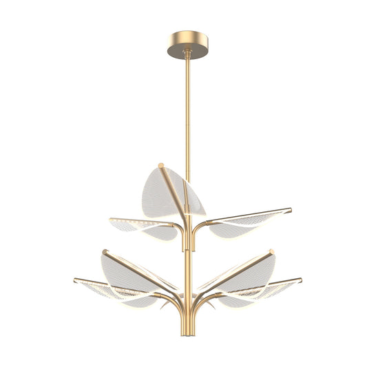 Alora Lighting Flora 8 Head LED Pendant Natural Brass
