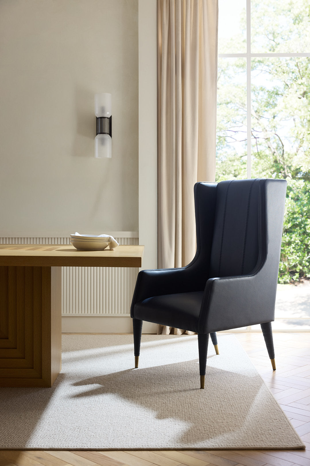 Hawthorne Host Chair Navy Leather