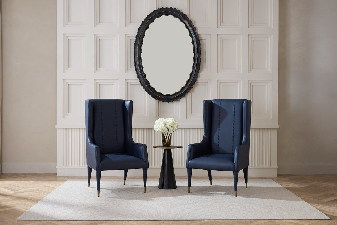 Hawthorne Host Chair Navy Leather