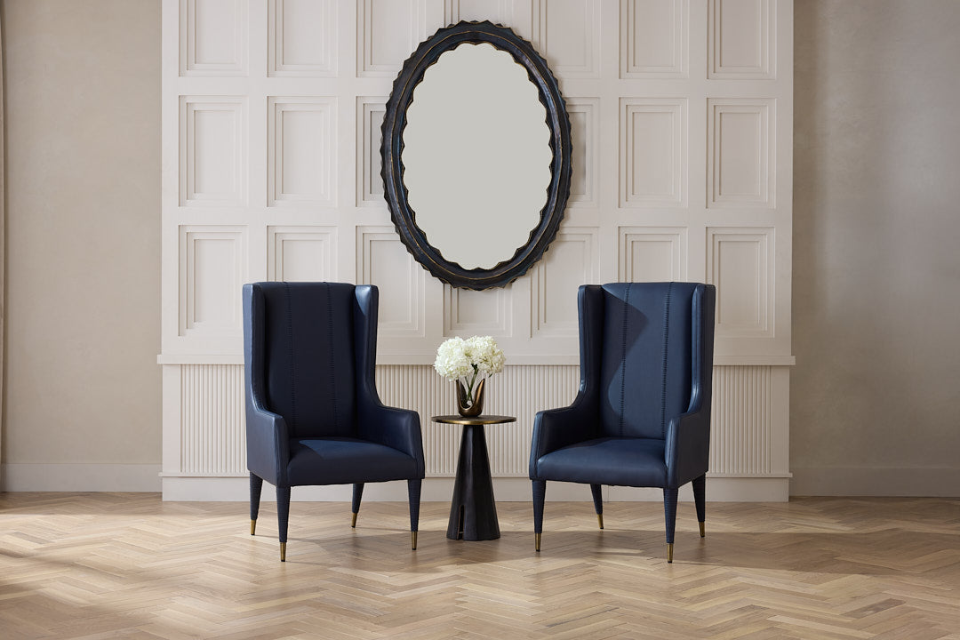 Hawthorne Host Chair Navy Leather