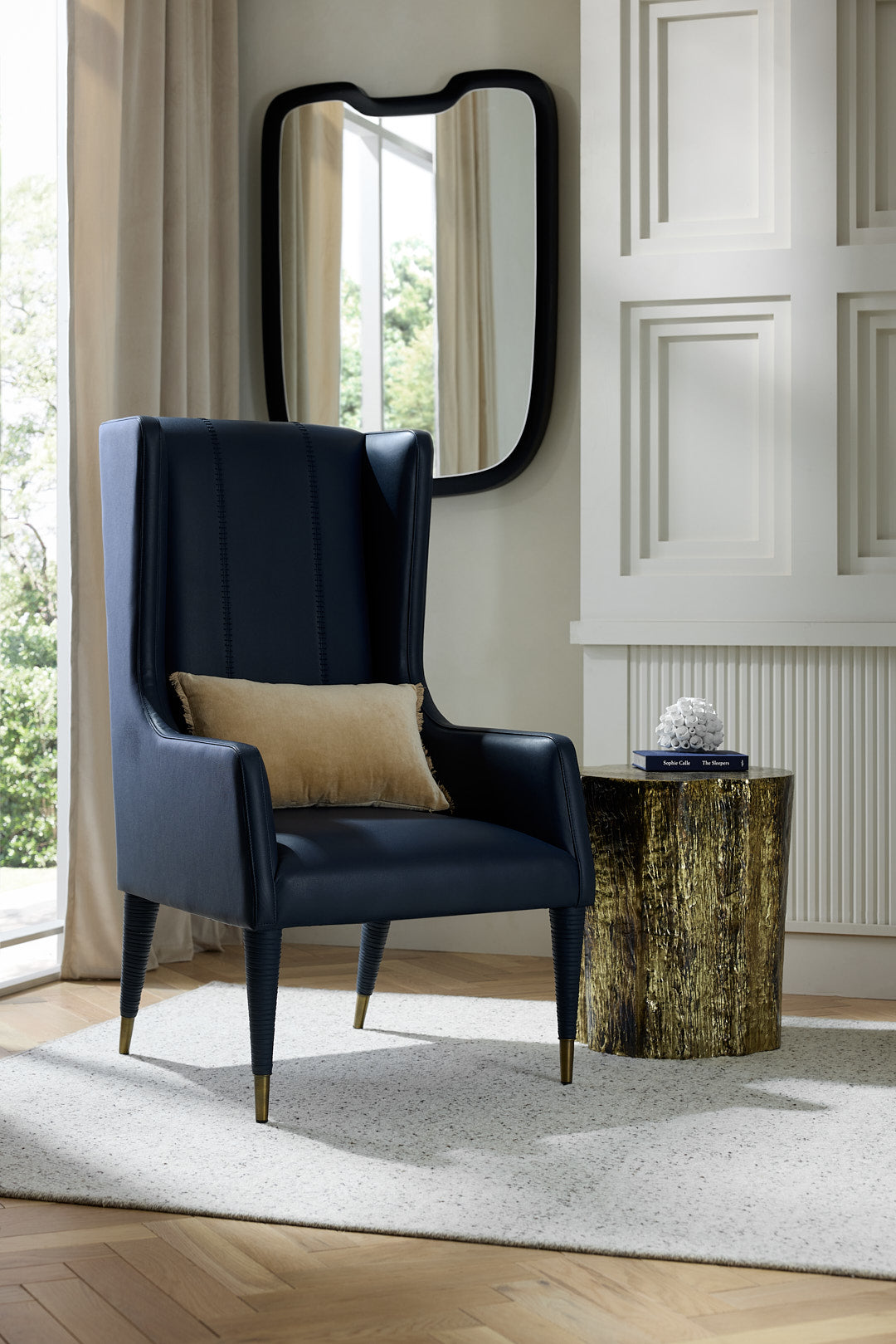 Hawthorne Host Chair Navy Leather