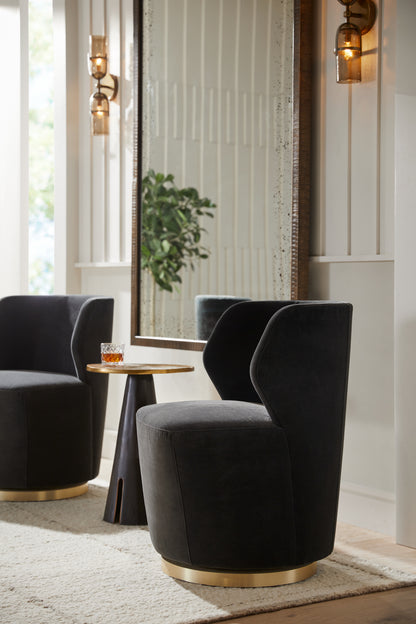Poppy Chair Midnight Grey Performance Velvet