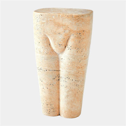 Global Views Femme Stool Travertine