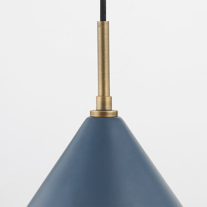 Troy Fontana Pendant Patina Brass / Slate Blue Detail 1