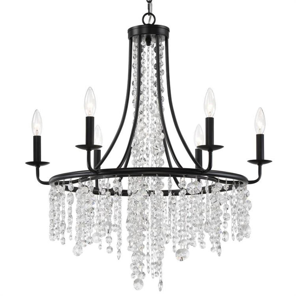 Crystorama Gabrielle 6 Light Chandelier Antique Gold