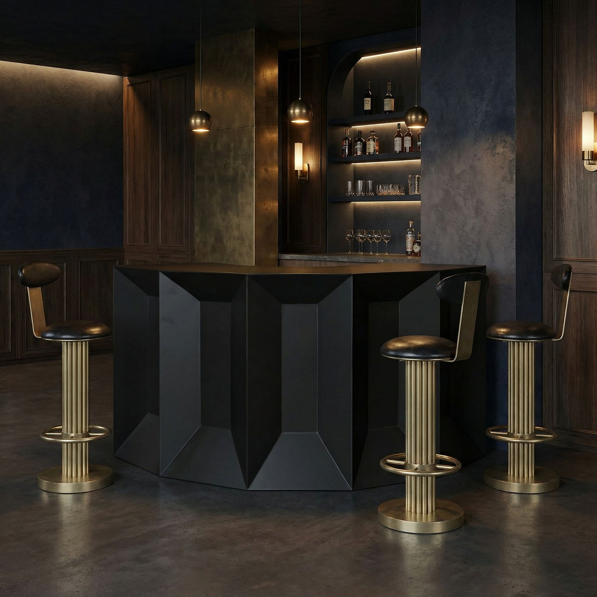 Noir Peter Bar Matte Black styled in an interior setting
