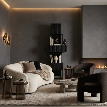 Noir Fujimoto Bookcase Matte Black styled in an interior setting