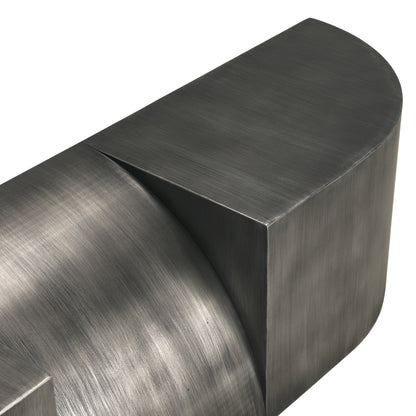 Noir Crafter Bench Gun Metal, close-up of the rounded end and brushed finish