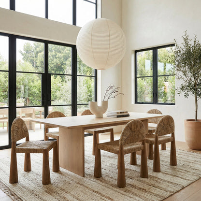 Noir Laredo Dining Chair Natural styled in an interior setting