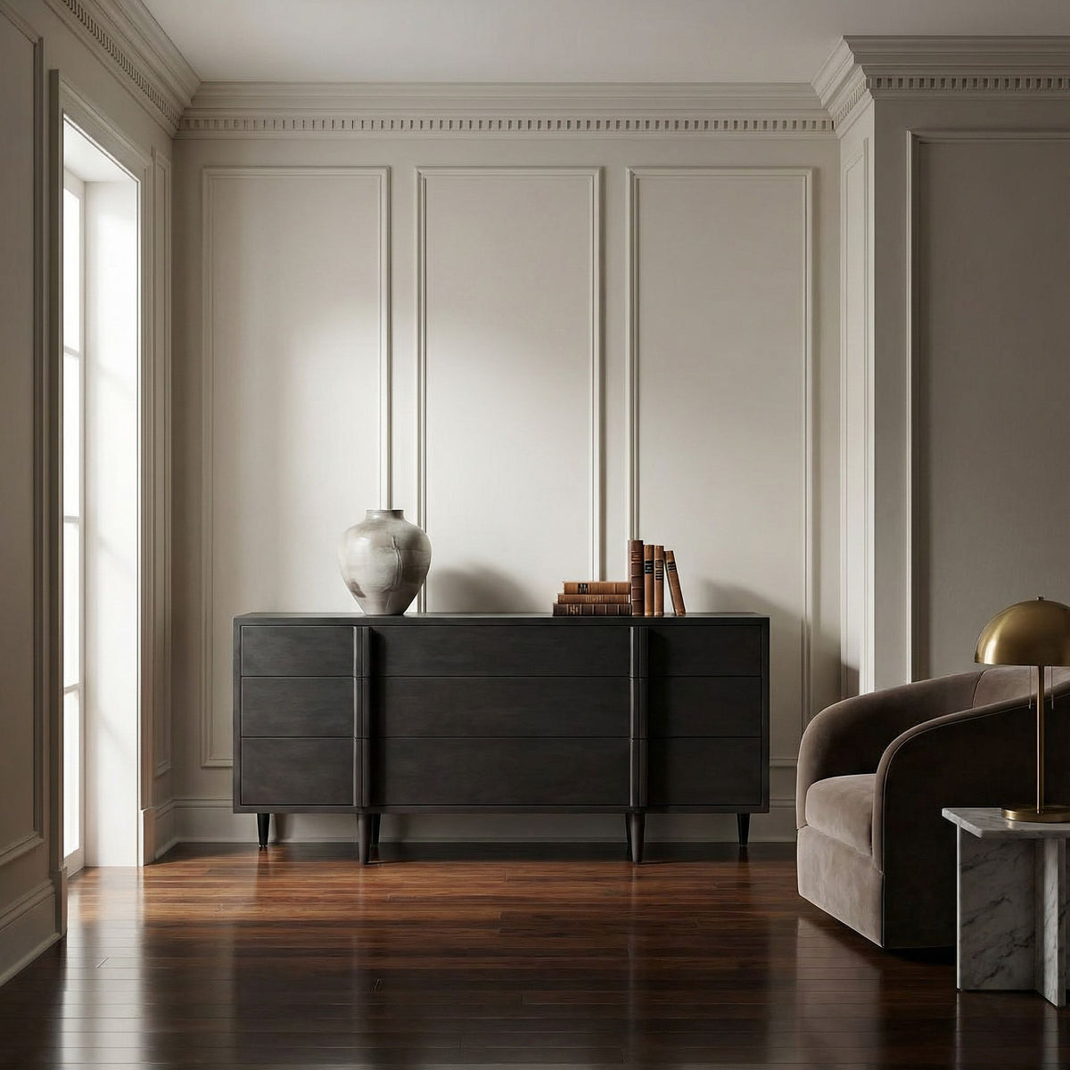 Noir Morten Dresser Pale styled in an interior setting