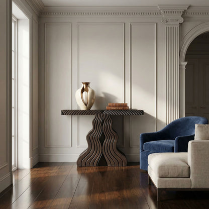 Noir Ray Console Pale with Light Brown Highlights styled in an interior setting