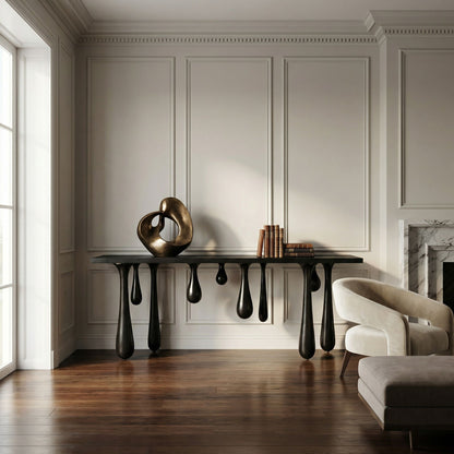 Noir Drop Console Pale styled in an interior setting