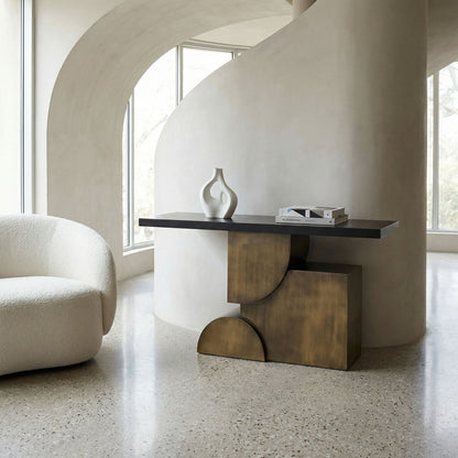 Noir Couture Console Matte Black styled in an interior setting