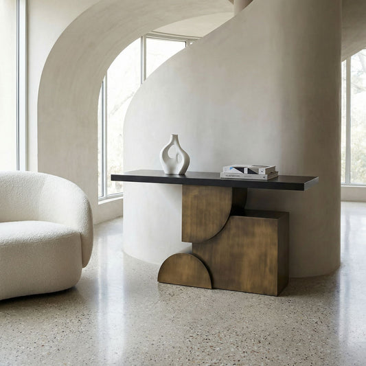 Noir Couture Console Matte Black styled in an interior setting