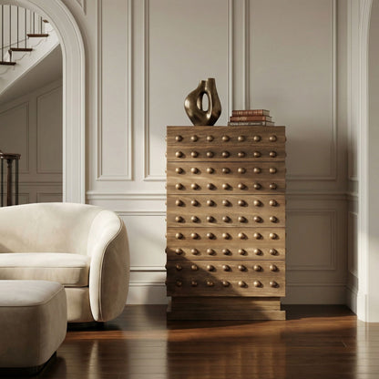 Noir Didier Cabinet Dark Walnut styled in an interior setting
