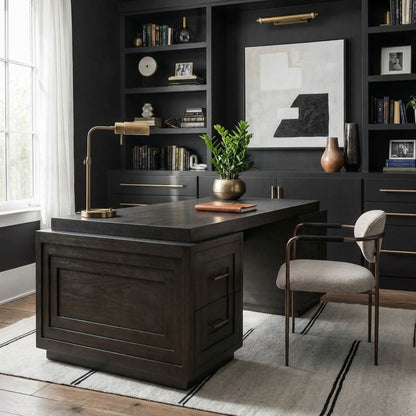 Noir Mentor Desk Pale shown in a styled room setting
