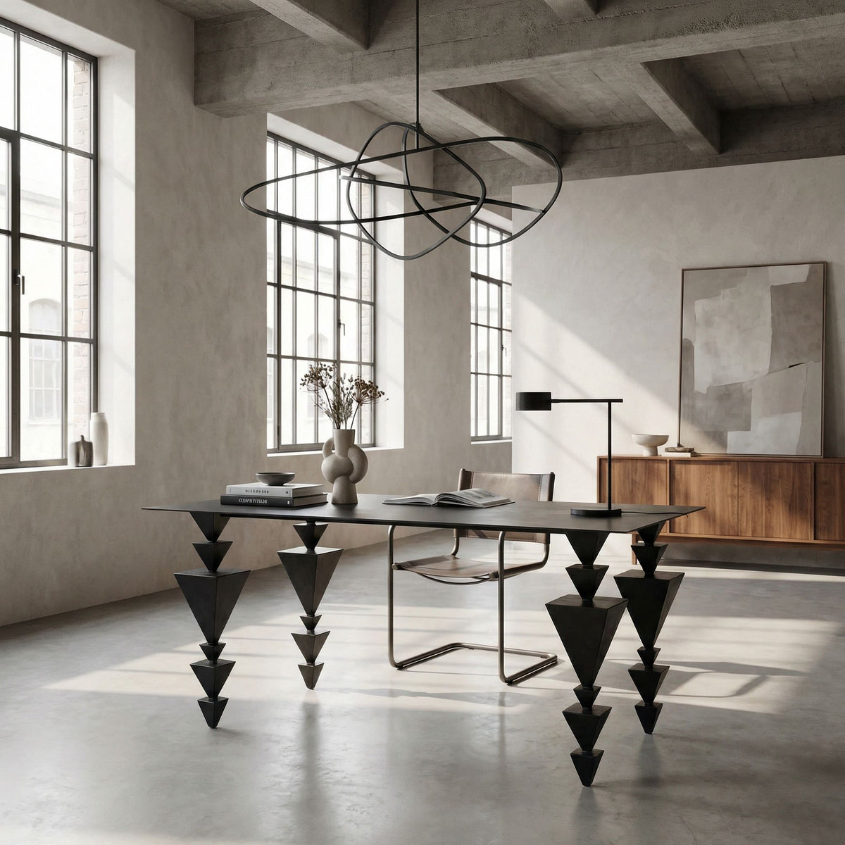 Noir Sagrada Desk Matte Black styled in an interior setting