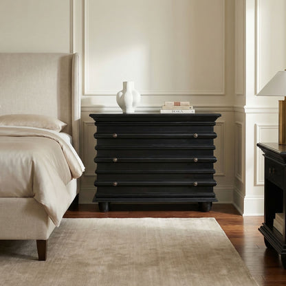 Noir Ascona Chest Hand-Rubbed Black styled in an interior setting