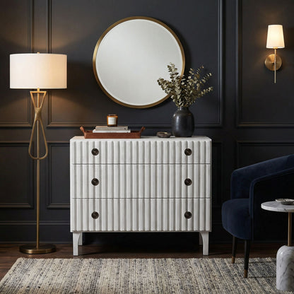 Noir Daryl Dresser White Wash shown in a styled room setting