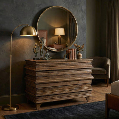 Noir Bernard Chest Dark Walnut shown in a styled room setting