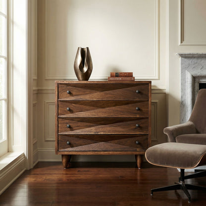 Noir Diamond Chest Dark Walnut styled in an interior setting