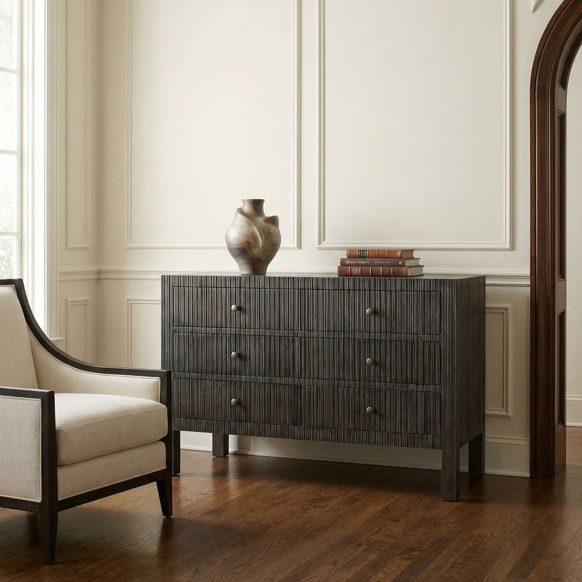 Noir Conrad Dresser Pale styled in an interior setting