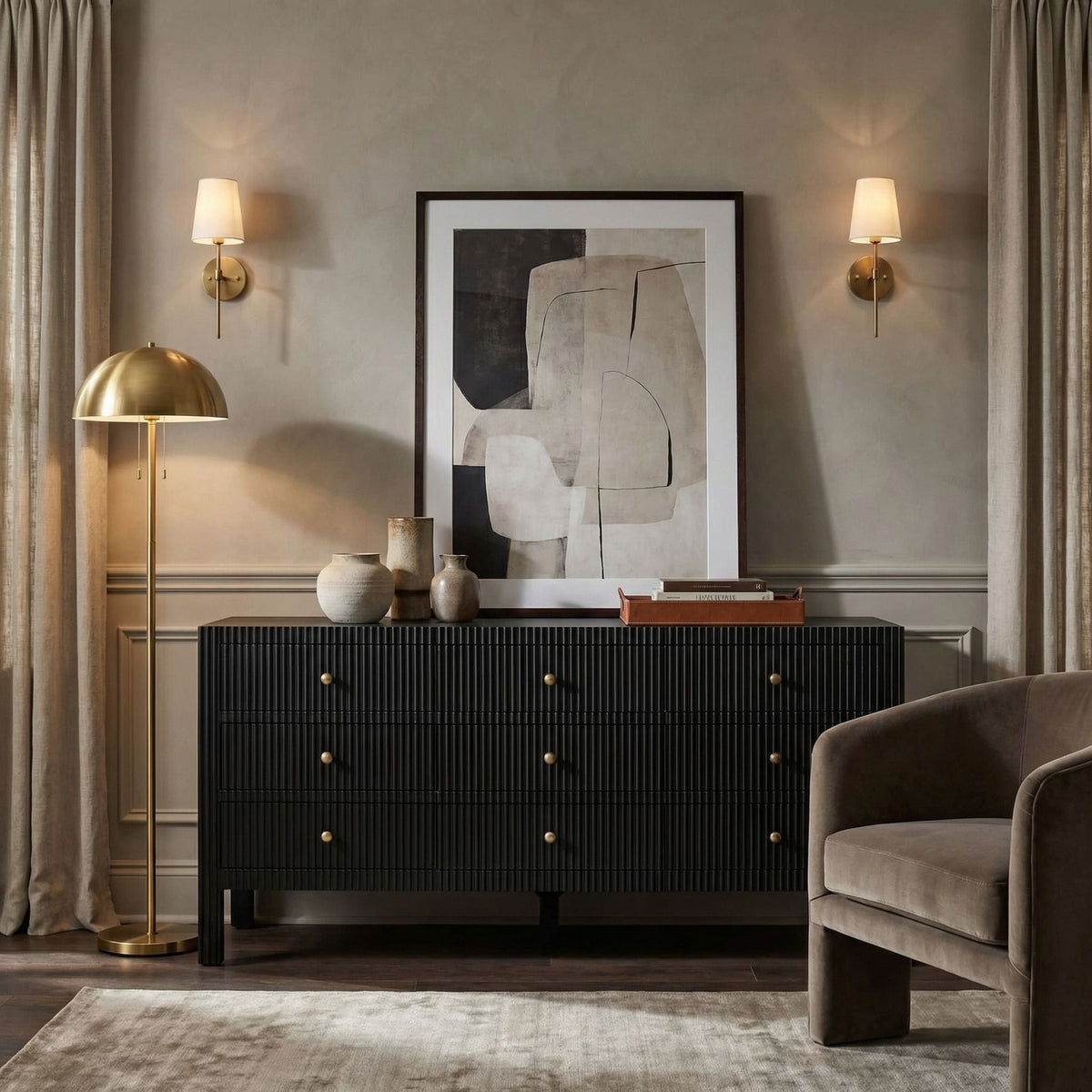 Noir Conrad Dresser Pale styled in an interior setting