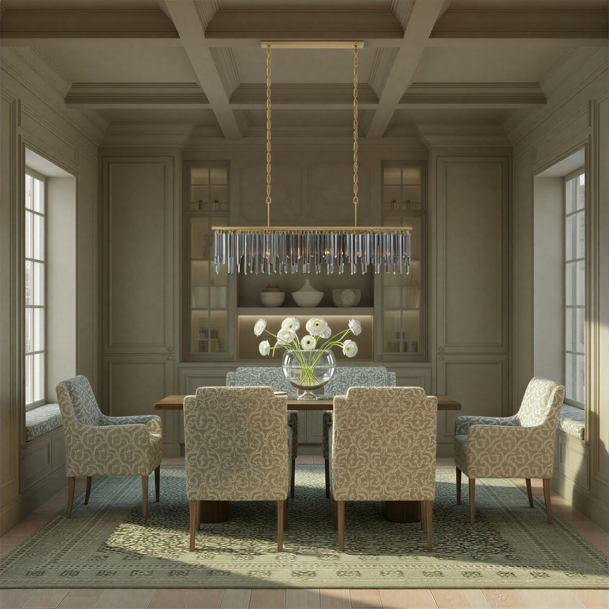 Crystorama Gemma 52" 6-Light Linear Chandelier - lifestyle