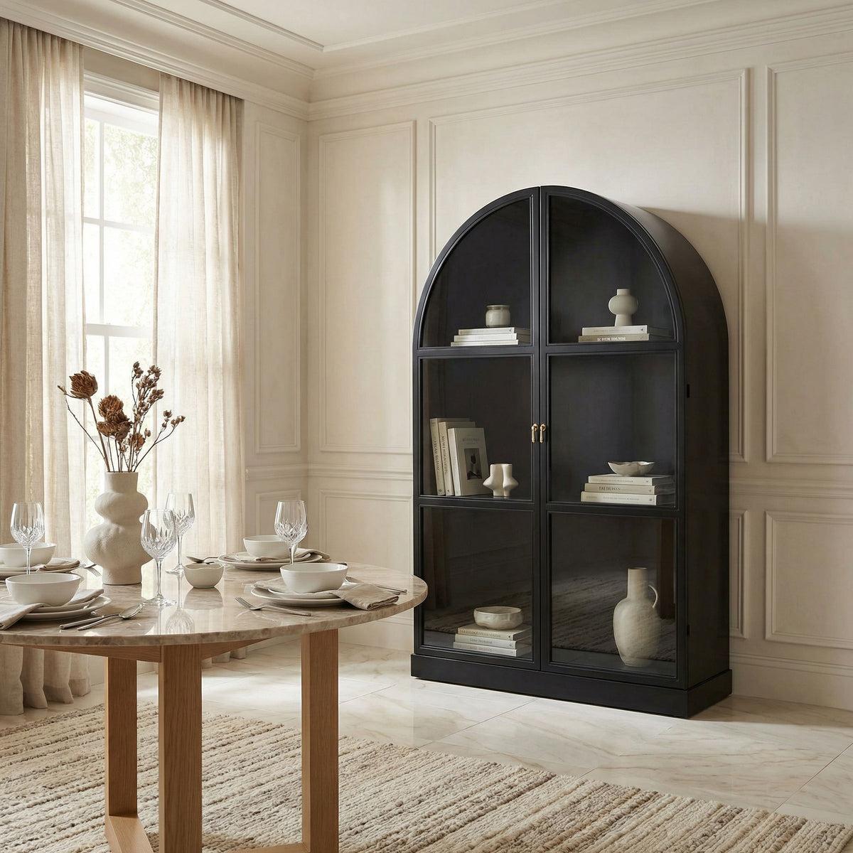 Noir Yoke Hutch Matte Black styled in an interior setting