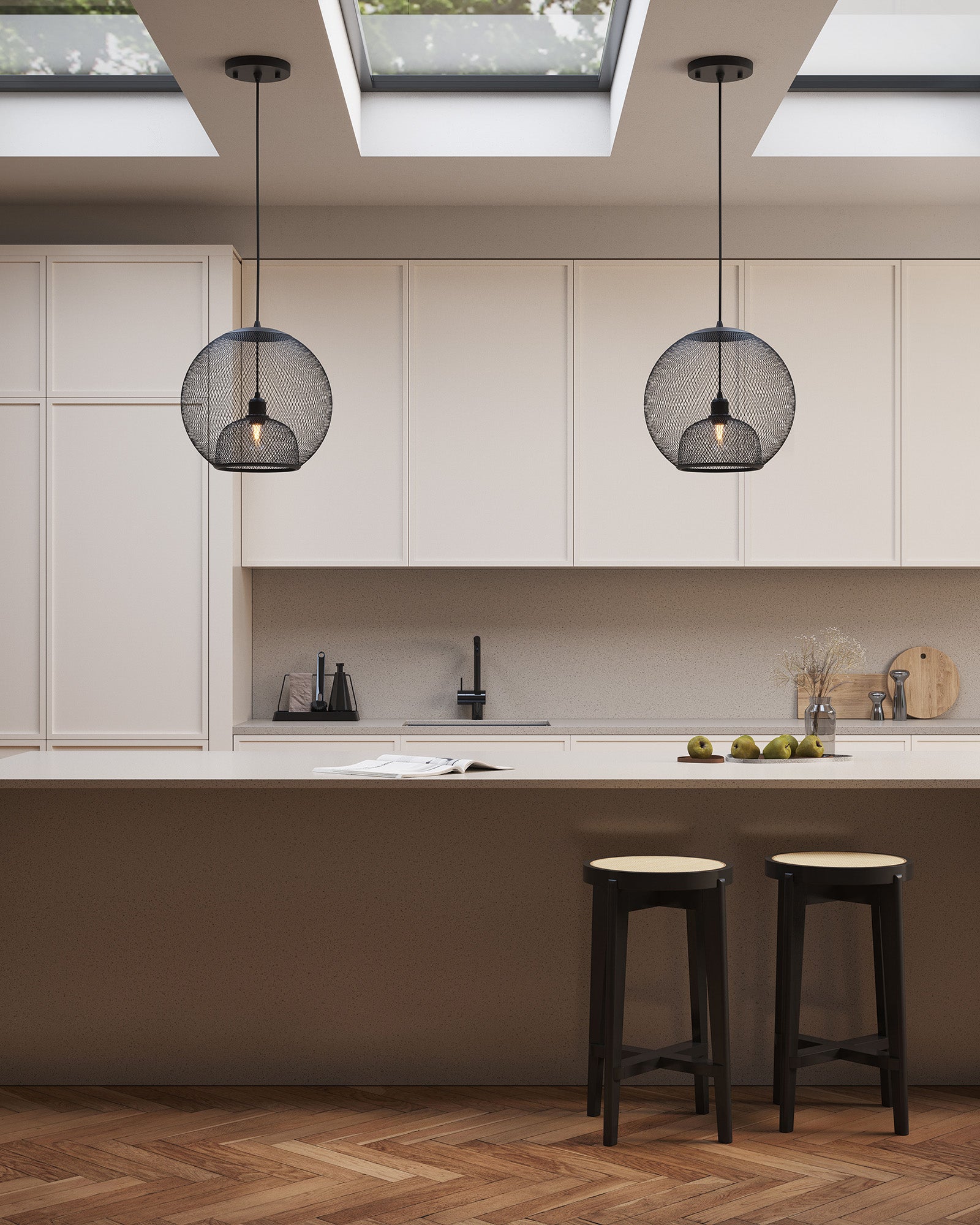 Kuzco Lighting Inc Gibraltar 18-in Pendant Black/Gold