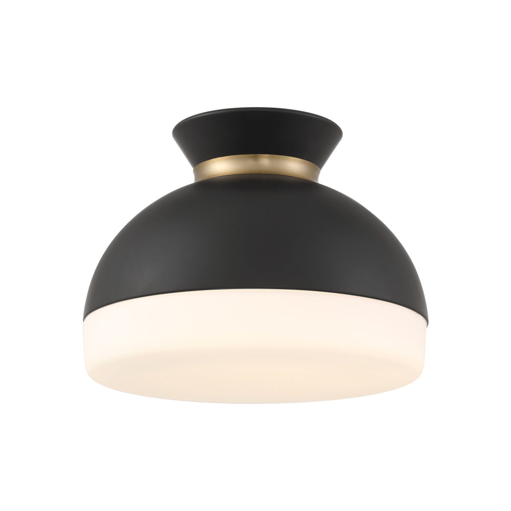 Crystorama Gidget 2-Light Flush Mount Matte Black + Vibrant Gold