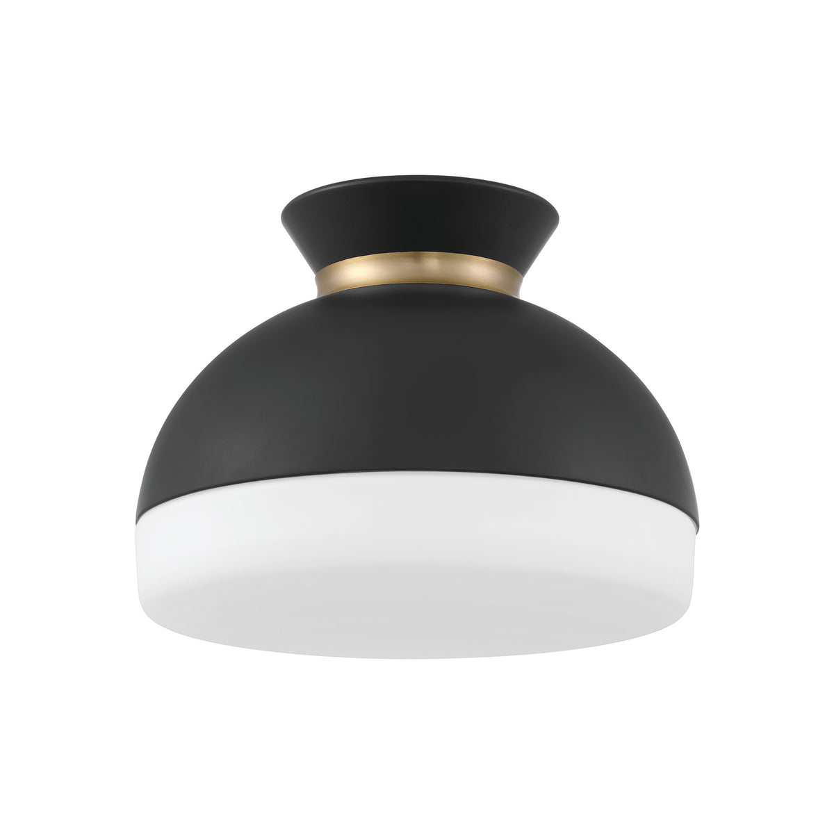 Crystorama Gidget 2-Light Flush Mount Matte Black + Vibrant Gold - detail