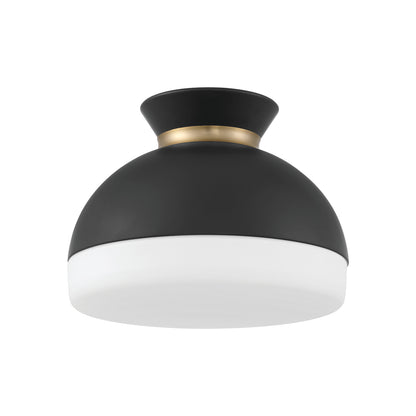 Crystorama Gidget 2-Light Flush Mount Matte Black + Vibrant Gold - detail