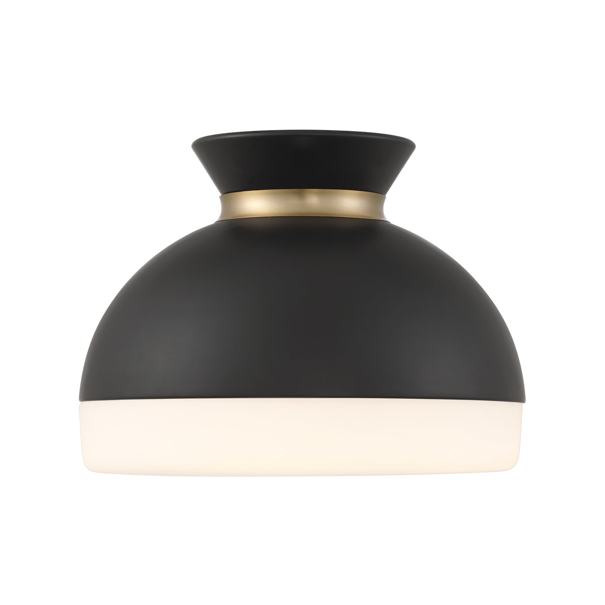 Crystorama Gidget 2-Light Flush Mount Matte Black + Vibrant Gold - detail