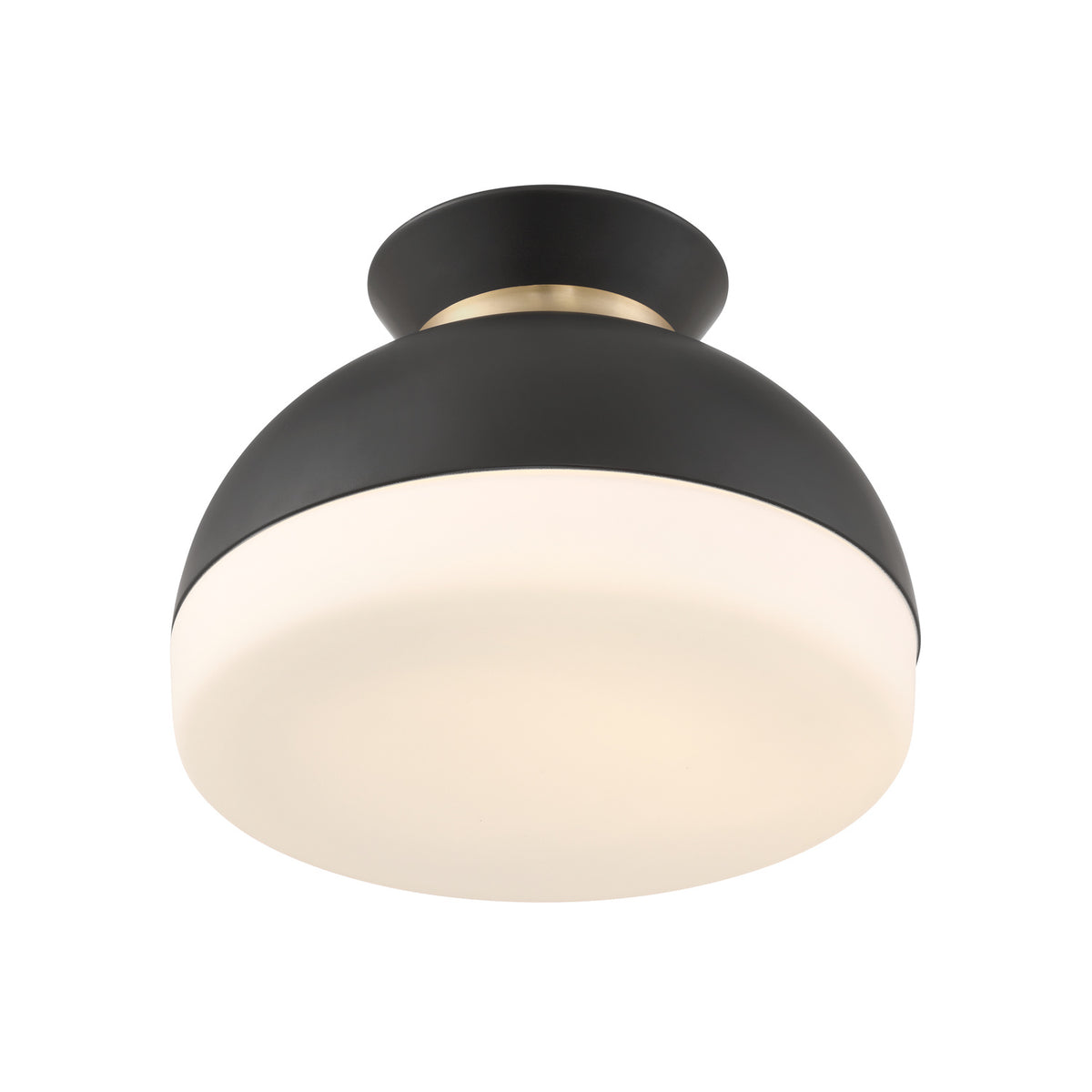 Crystorama Gidget 2-Light Flush Mount Matte Black + Vibrant Gold - detail