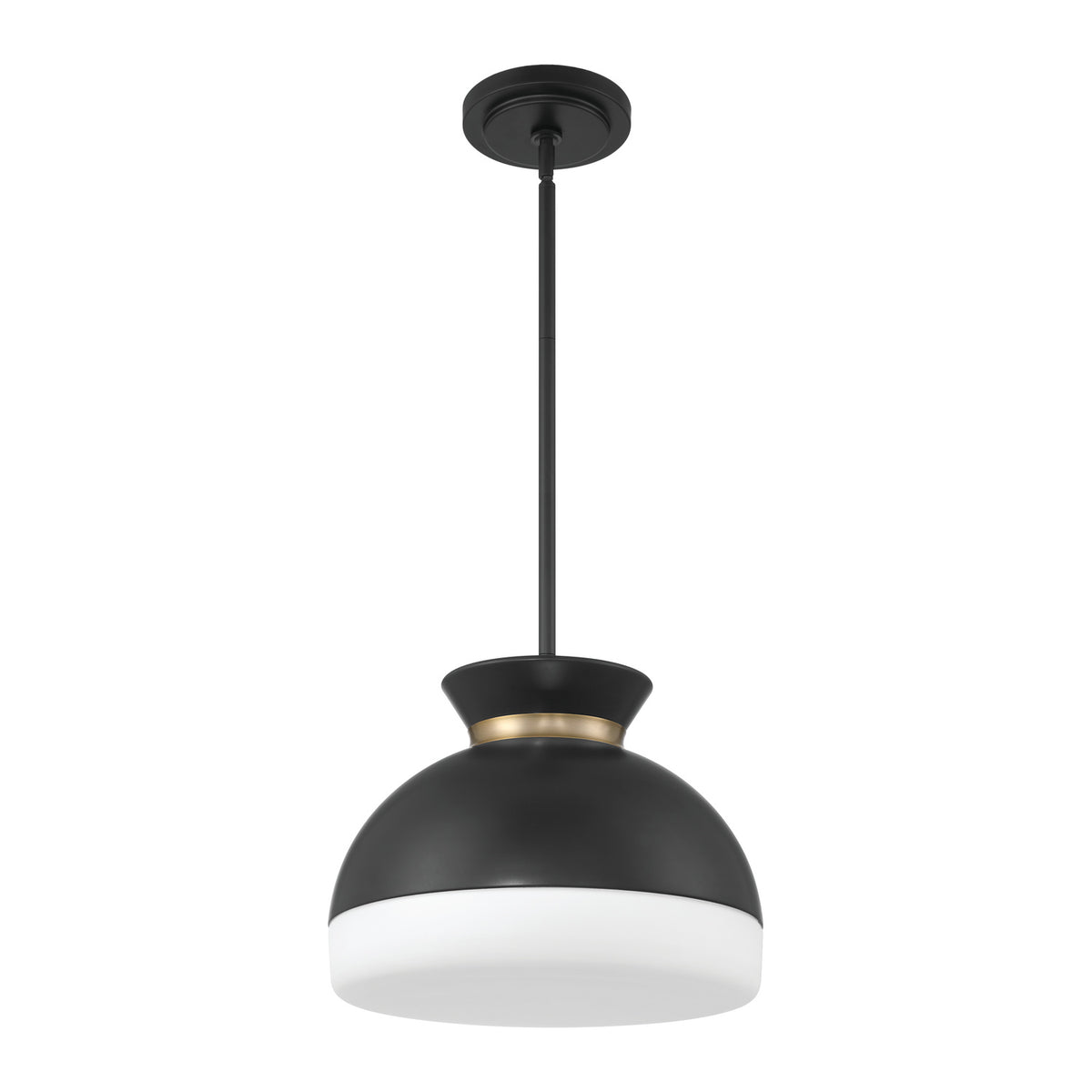 Crystorama Gidget 2-Light Pendant Matte Black + Vibrant Gold - detail