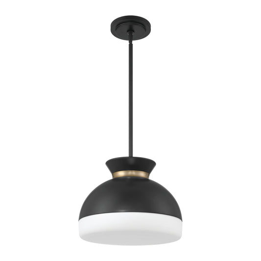 Crystorama Gidget 2-Light Pendant Matte Black + Vibrant Gold - detail