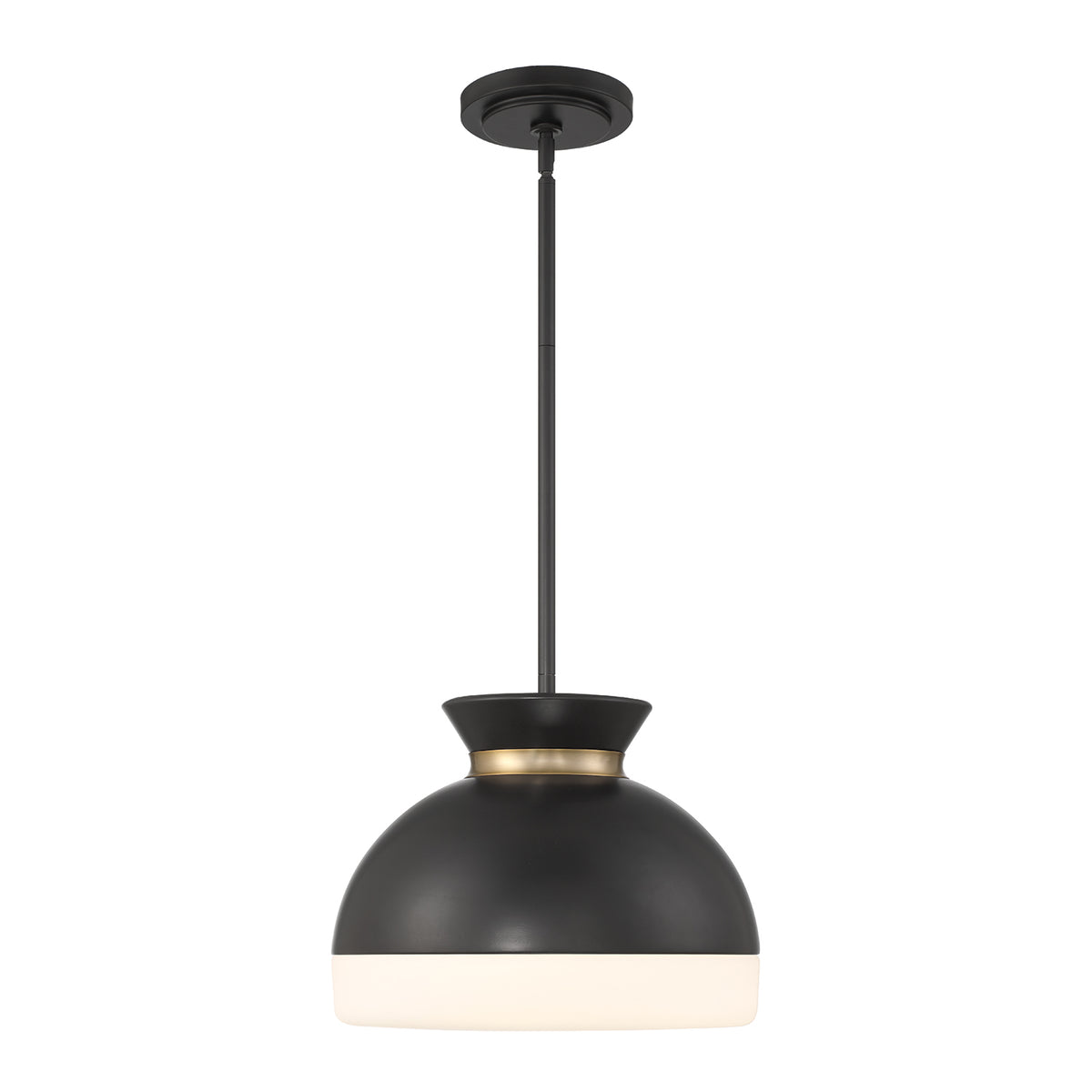 Crystorama Gidget 2-Light Pendant Matte Black + Vibrant Gold - detail