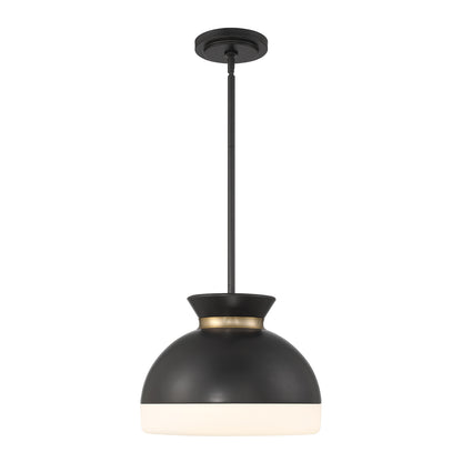 Crystorama Gidget 2-Light Pendant Matte Black + Vibrant Gold - detail