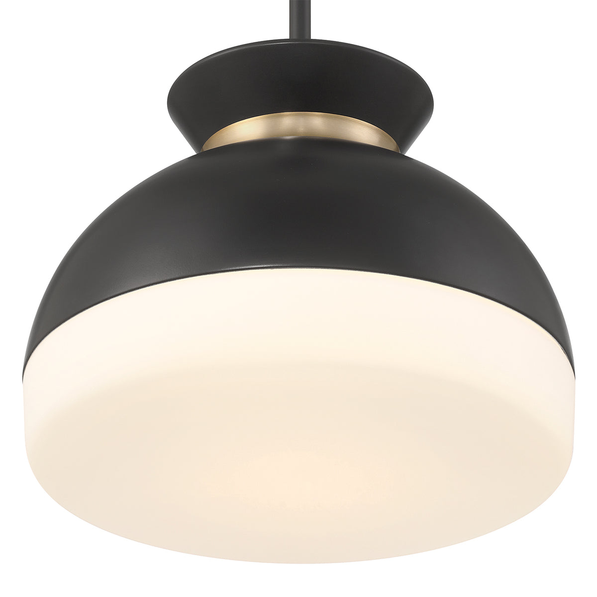 Crystorama Gidget 2-Light Pendant Matte Black + Vibrant Gold - detail
