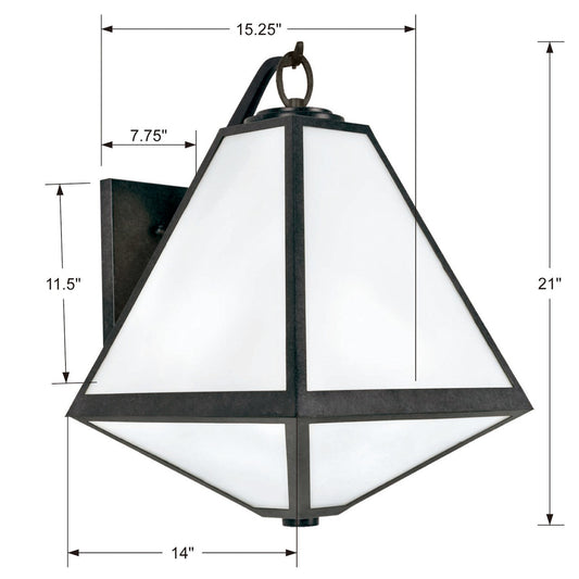 Crystorama Glacier Wall Sconce Black Charcoal