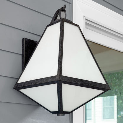 Glacier Outdoor 2-Light Black Charcoal Wall Mount