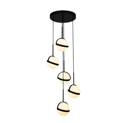 Alora Lighting Globo 5 Head LED Multi Pendant Matte Black