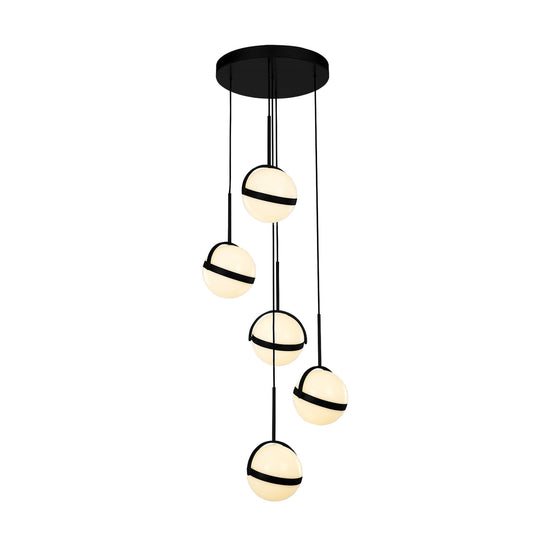 Alora Lighting Globo 5 Head LED Multi Pendant Matte Black
