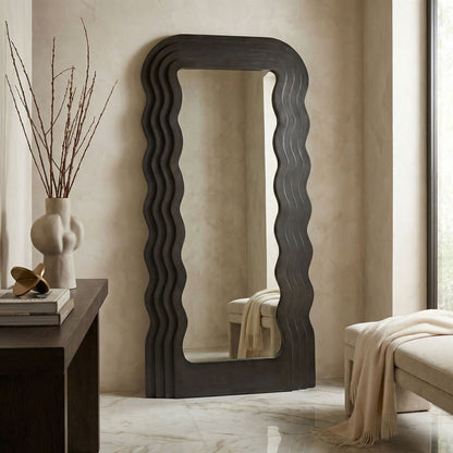 Noir Atticus Mirror Pale styled in an interior setting