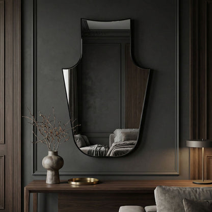 Noir Konstance Mirror Matte Black styled in an interior setting